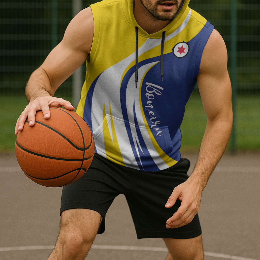Personalized Boneiru Flag Stylized Sleeveless Hoodie