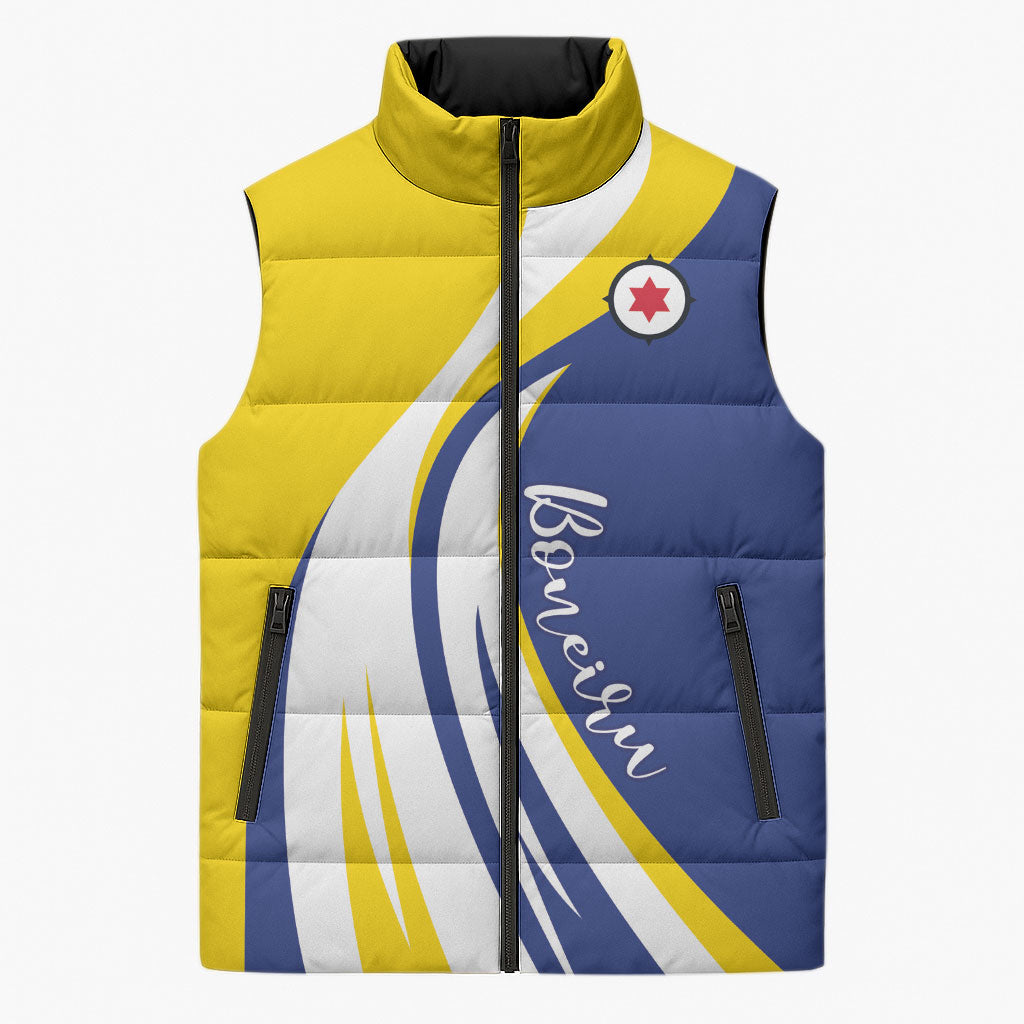 Personalized Boneiru Flag Stylized Sleeveless Puffer Jacket