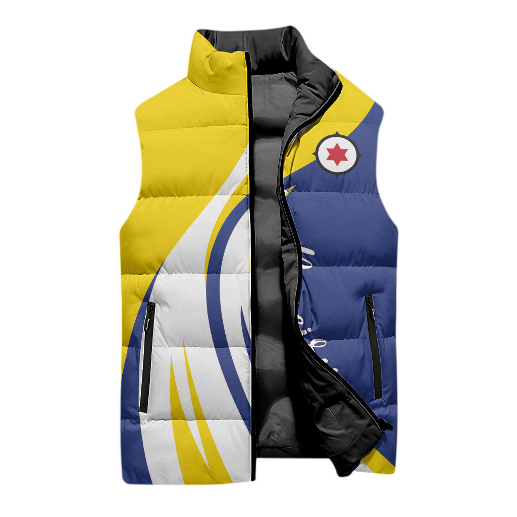 Personalized Boneiru Flag Stylized Sleeveless Puffer Jacket