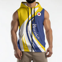 Personalized Boneiru Flag Stylized Sleeveless Zip Hoodie