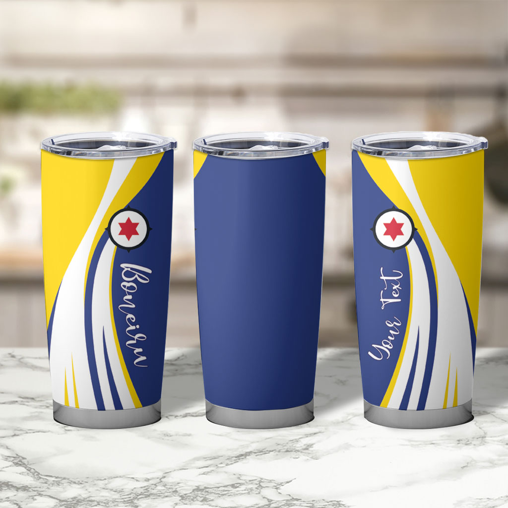 Personalized Boneiru Flag Stylized Tumbler Cup