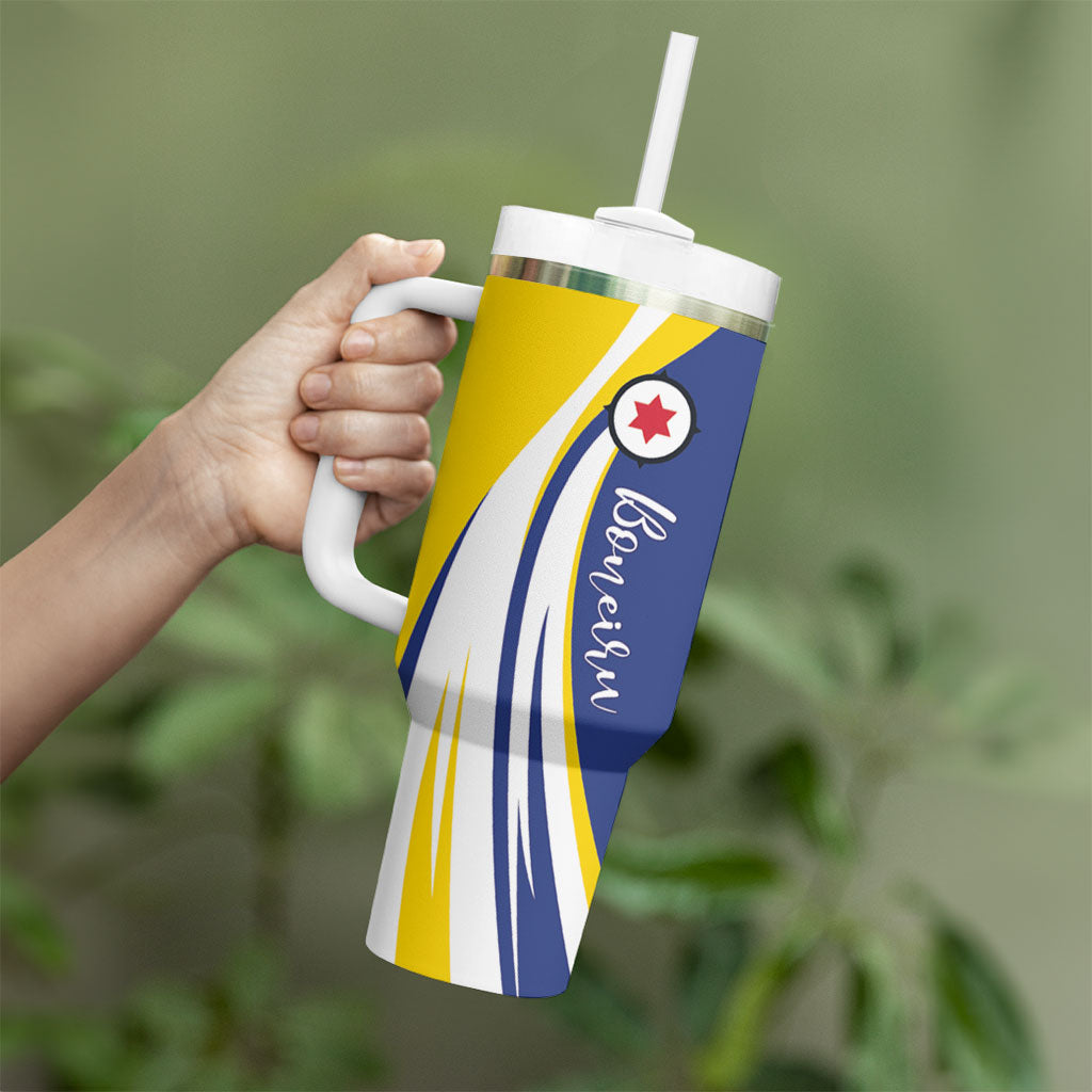 Personalized Boneiru Flag Stylized Tumbler With Handle