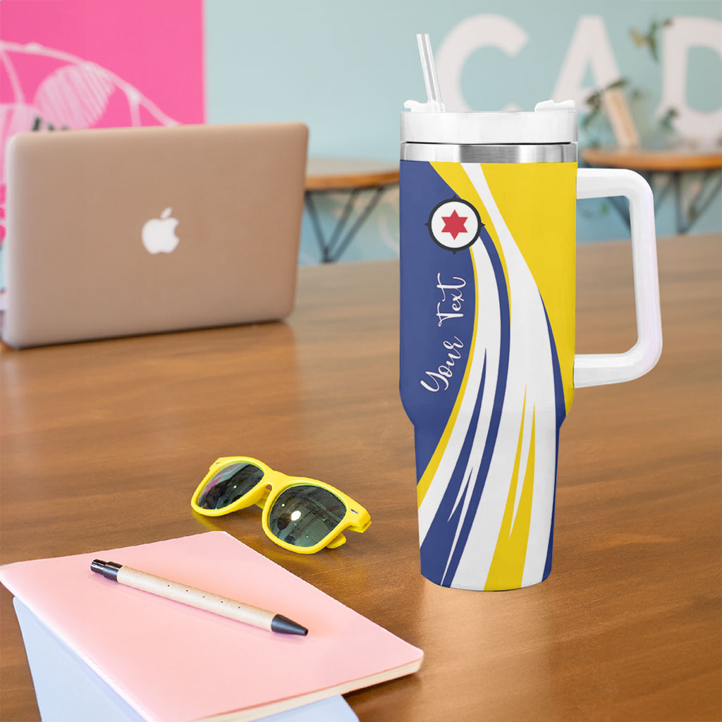 Personalized Boneiru Flag Stylized Tumbler With Handle