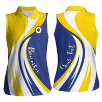 Personalized Boneiru Flag Stylized Women Sleeveless Polo Shirt