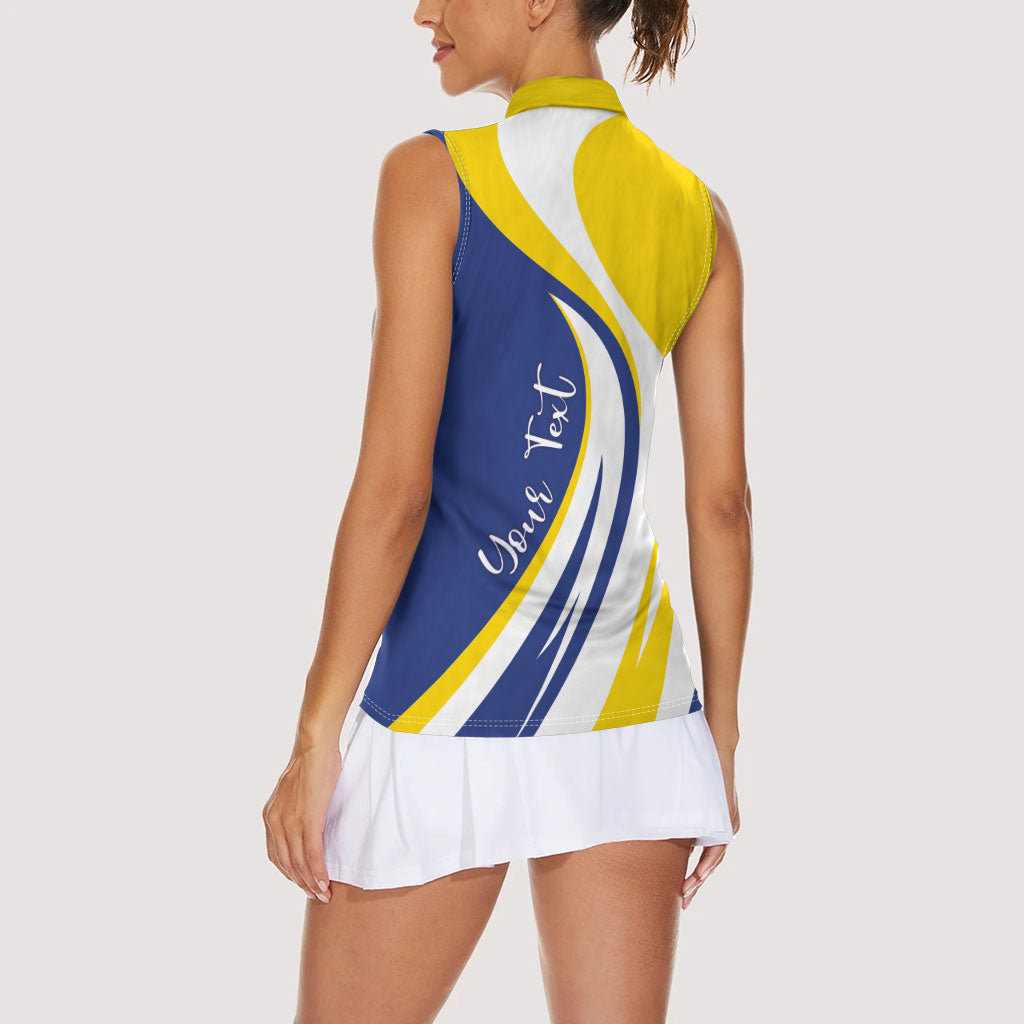 Personalized Boneiru Flag Stylized Women Sleeveless Polo Shirt