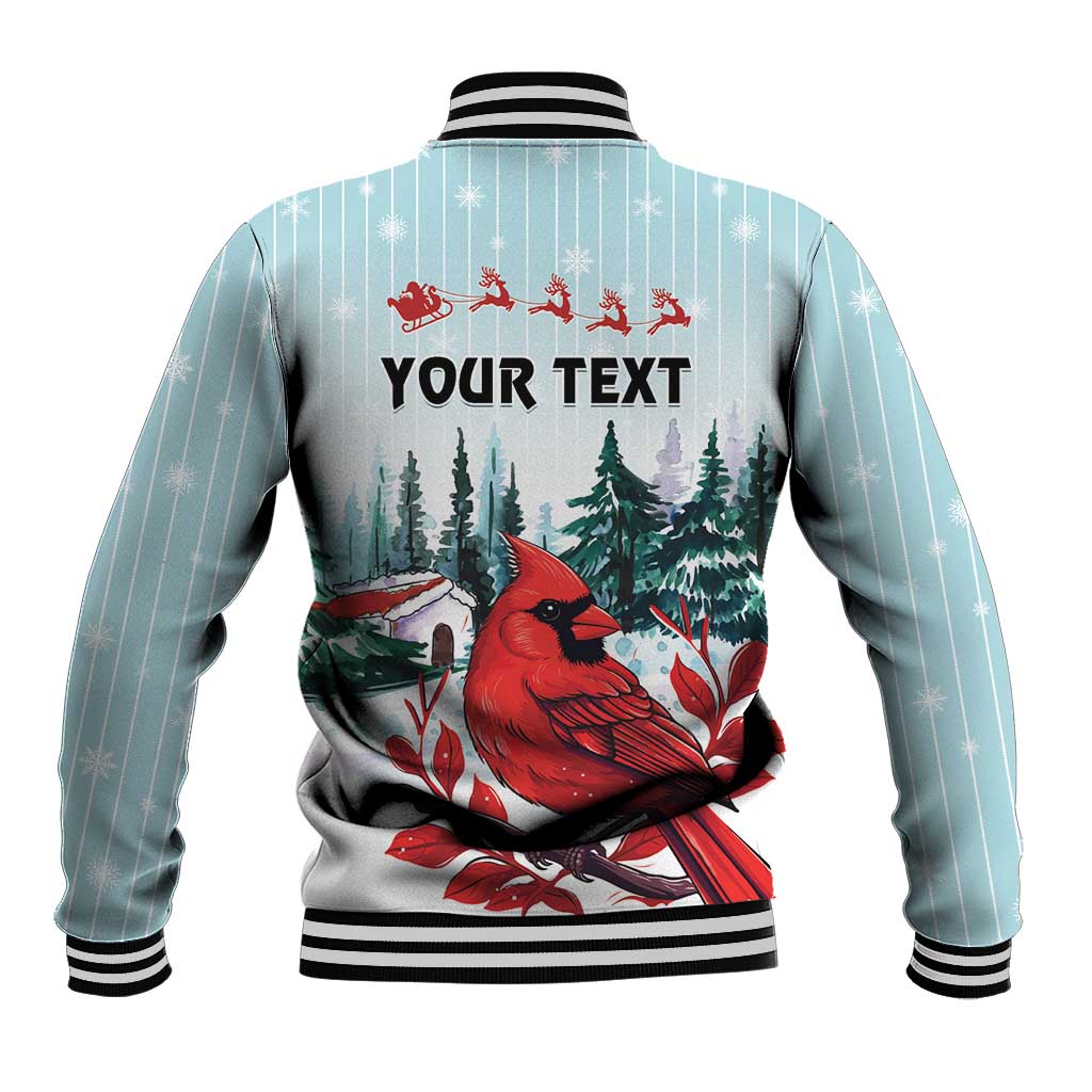 Personalised Cardinal Christmas Baseball Jacket Snowflake Xmas Tree - Wonder Print Shop