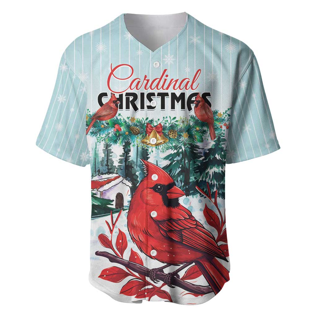 Personalised Cardinal Christmas Baseball Jersey Snowflake Xmas Tree - Wonder Print Shop