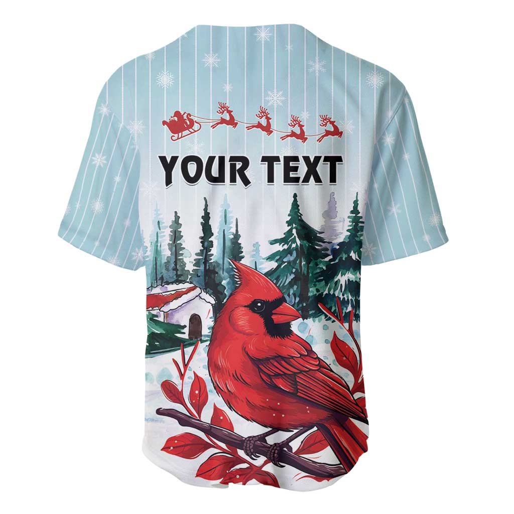 Personalised Cardinal Christmas Baseball Jersey Snowflake Xmas Tree - Wonder Print Shop