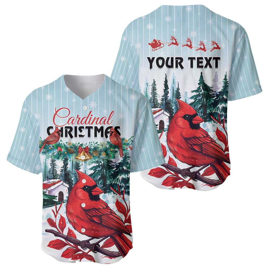 Personalised Cardinal Christmas Baseball Jersey Snowflake Xmas Tree - Wonder Print Shop