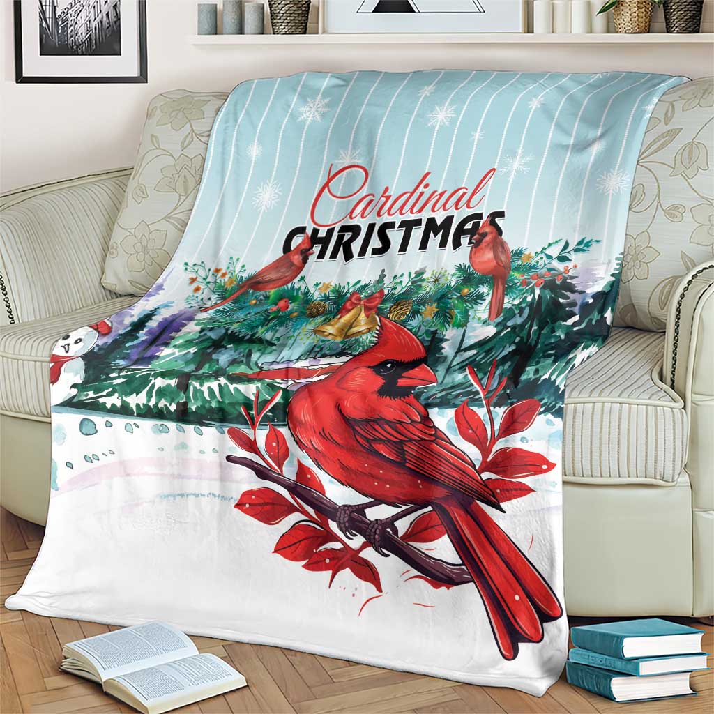 Cardinal Christmas Blanket Snowflake Xmas Tree LT01