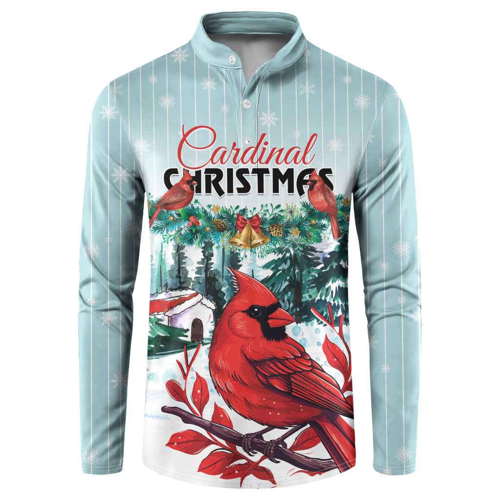 Personalised Cardinal Christmas Button Sweatshirt Snowflake Xmas Tree - Wonder Print Shop