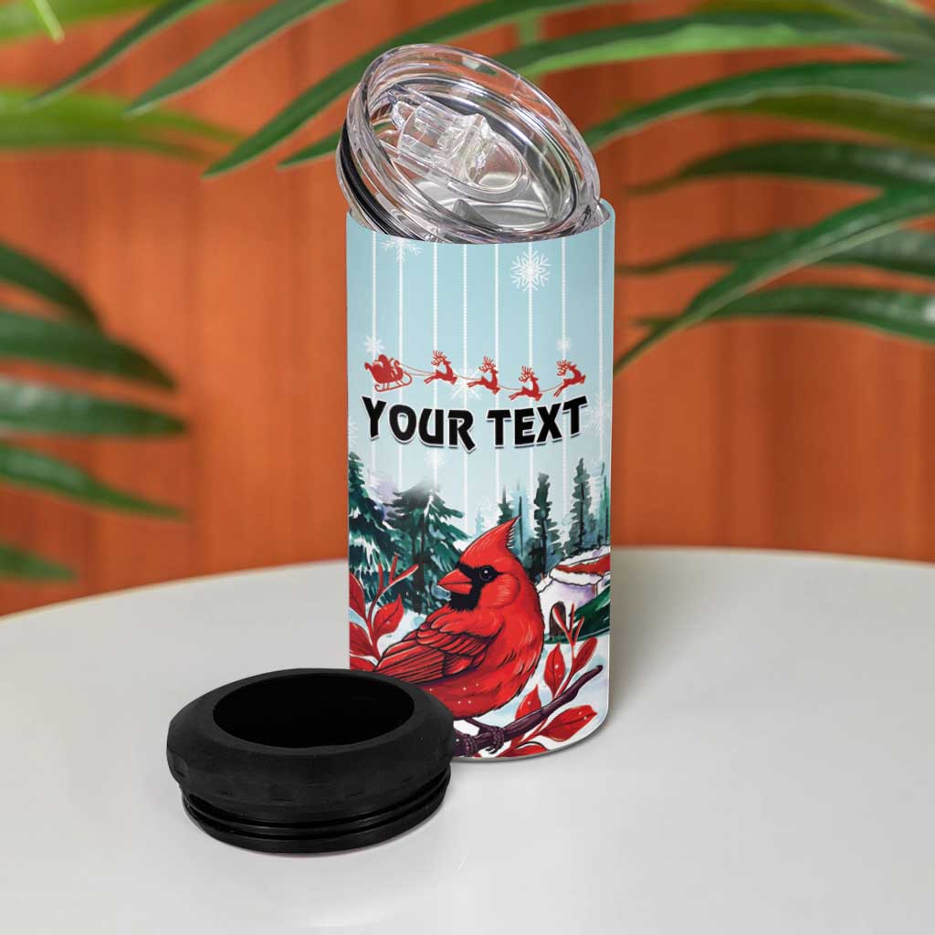Personalised Cardinal Christmas 4 in 1 Can Cooler Tumbler Snowflake Xmas Tree - Wonder Print Shop