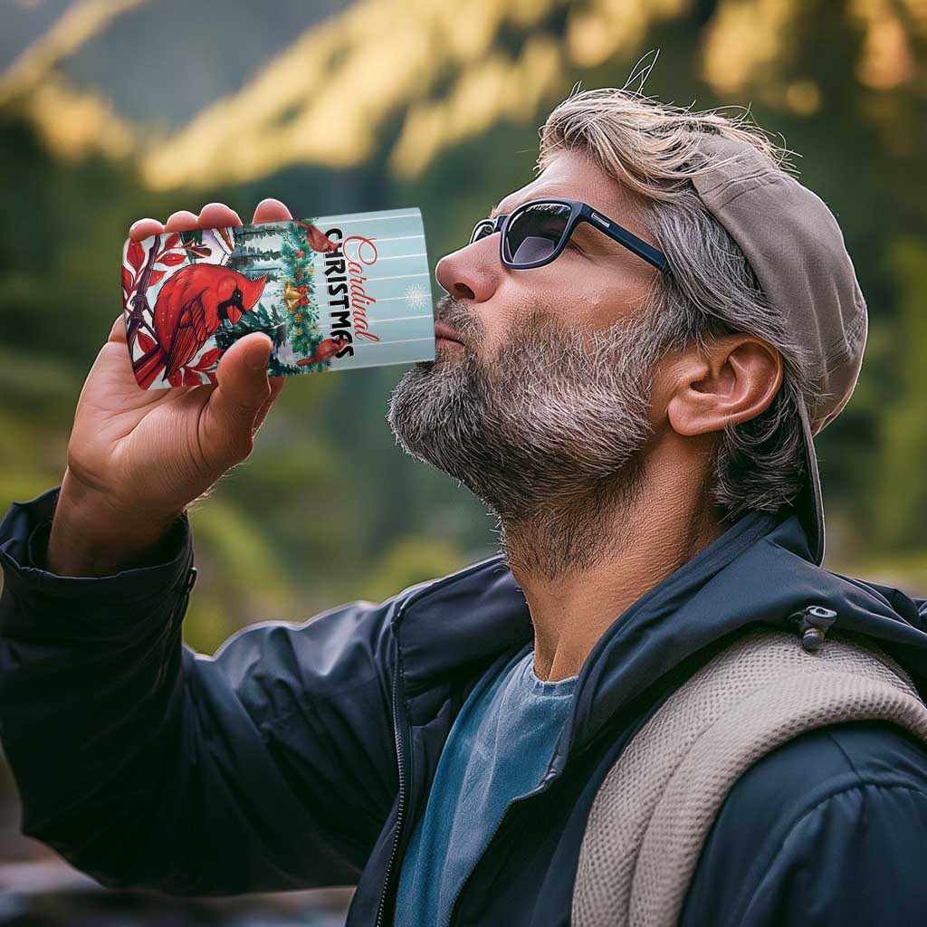 Personalised Cardinal Christmas 4 in 1 Can Cooler Tumbler Snowflake Xmas Tree - Wonder Print Shop