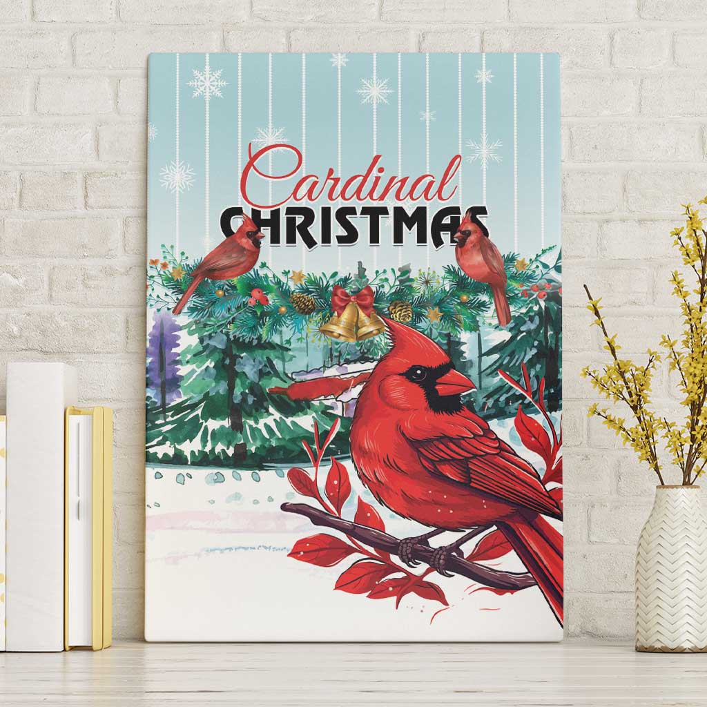 Cardinal Christmas Canvas Wall Art Snowflake Xmas Tree - Wonder Print Shop