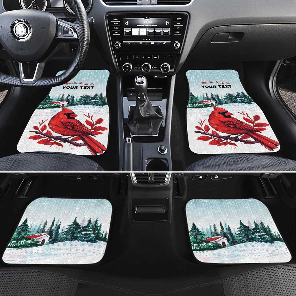 Cardinal Christmas Car Mats Snowflake Xmas Tree - Wonder Print Shop