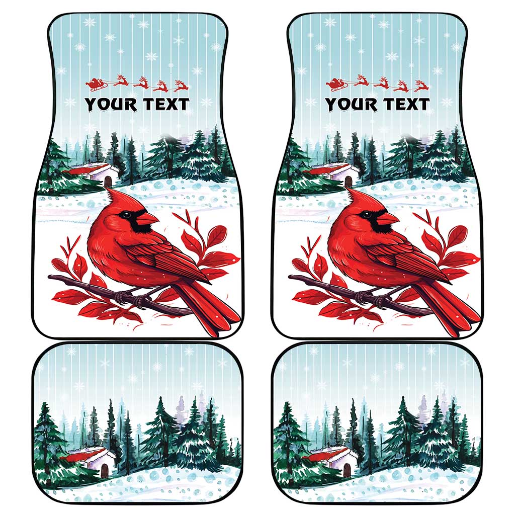 Cardinal Christmas Car Mats Snowflake Xmas Tree - Wonder Print Shop