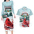 Personalised Cardinal Christmas Couples Matching Long Sleeve Bodycon Dress and Hawaiian Shirt Snowflake Xmas Tree - Wonder Print Shop