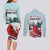 Personalised Cardinal Christmas Couples Matching Long Sleeve Bodycon Dress and Long Sleeve Button Shirt Snowflake Xmas Tree - Wonder Print Shop