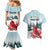 Personalised Cardinal Christmas Couples Matching Mermaid Dress and Hawaiian Shirt Snowflake Xmas Tree - Wonder Print Shop