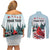 Personalised Cardinal Christmas Couples Matching Off Shoulder Short Dress and Long Sleeve Button Shirt Snowflake Xmas Tree - Wonder Print Shop