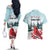 Personalised Cardinal Christmas Couples Matching Off The Shoulder Long Sleeve Dress and Hawaiian Shirt Snowflake Xmas Tree - Wonder Print Shop