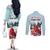 Personalised Cardical Christmas Couples Matching Off The Shoulder Long Sleeve Dress and Long Sleeve Button Shirt Snowflake Xmas Tree