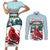 Personalised Cardinal Christmas Couples Matching Short Sleeve Bodycon Dress and Long Sleeve Button Shirt Snowflake Xmas Tree - Wonder Print Shop