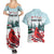 Personalised Cardinal Christmas Couples Matching Summer Maxi Dress and Hawaiian Shirt Snowflake Xmas Tree - Wonder Print Shop