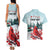 Personalised Cardinal Christmas Couples Matching Tank Maxi Dress and Hawaiian Shirt Snowflake Xmas Tree - Wonder Print Shop