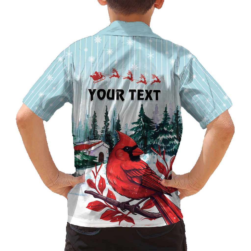 Personalised Cardinal Christmas Family Matching Off Shoulder Maxi Dress and Hawaiian Shirt Snowflake Xmas Tree - Wonder Print Shop