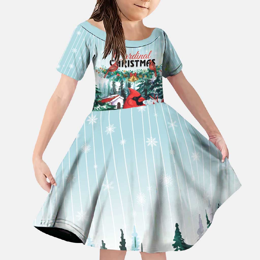 Personalised Cardinal Christmas Family Matching Off Shoulder Maxi Dress and Hawaiian Shirt Snowflake Xmas Tree - Wonder Print Shop