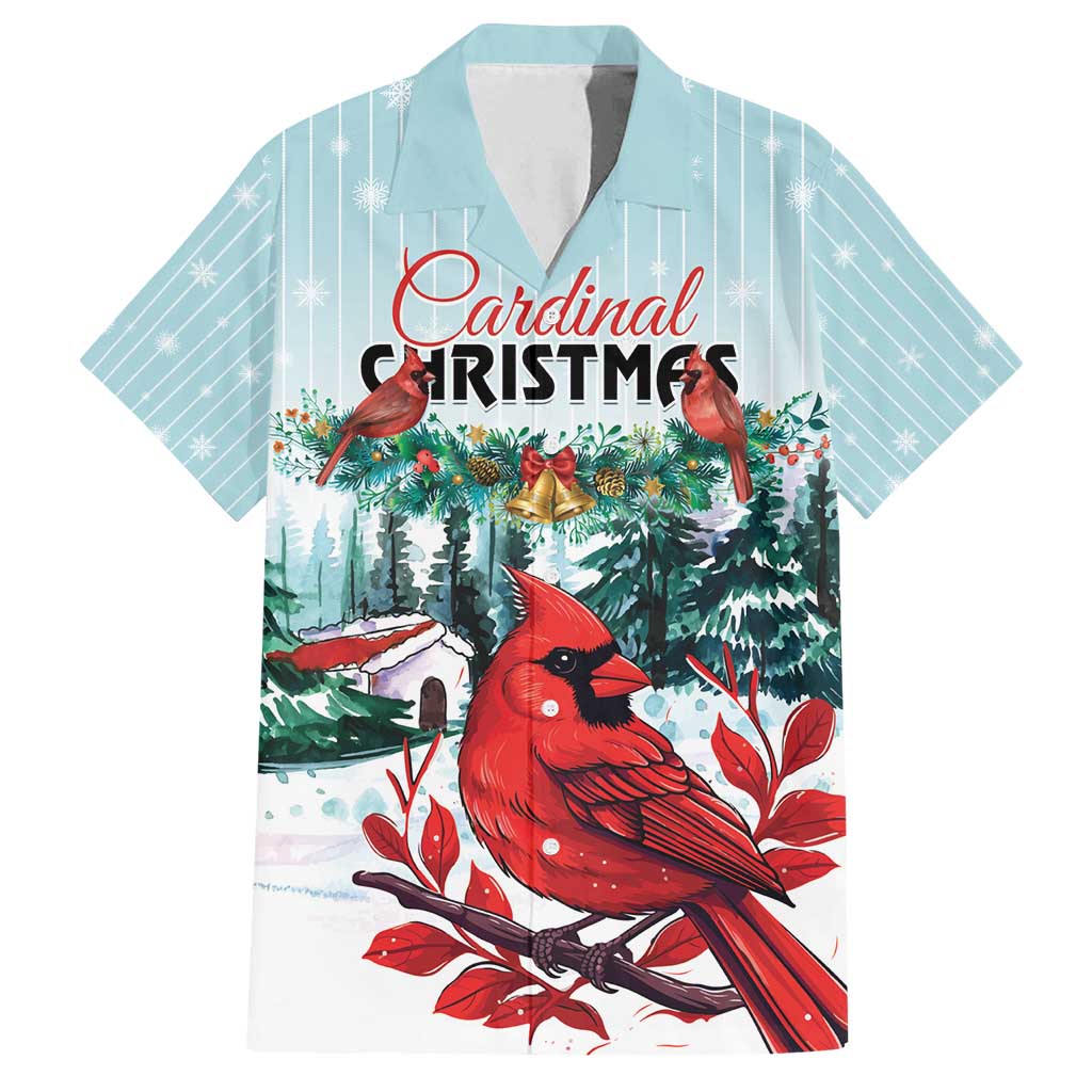 Personalised Cardinal Christmas Family Matching Off Shoulder Maxi Dress and Hawaiian Shirt Snowflake Xmas Tree - Wonder Print Shop