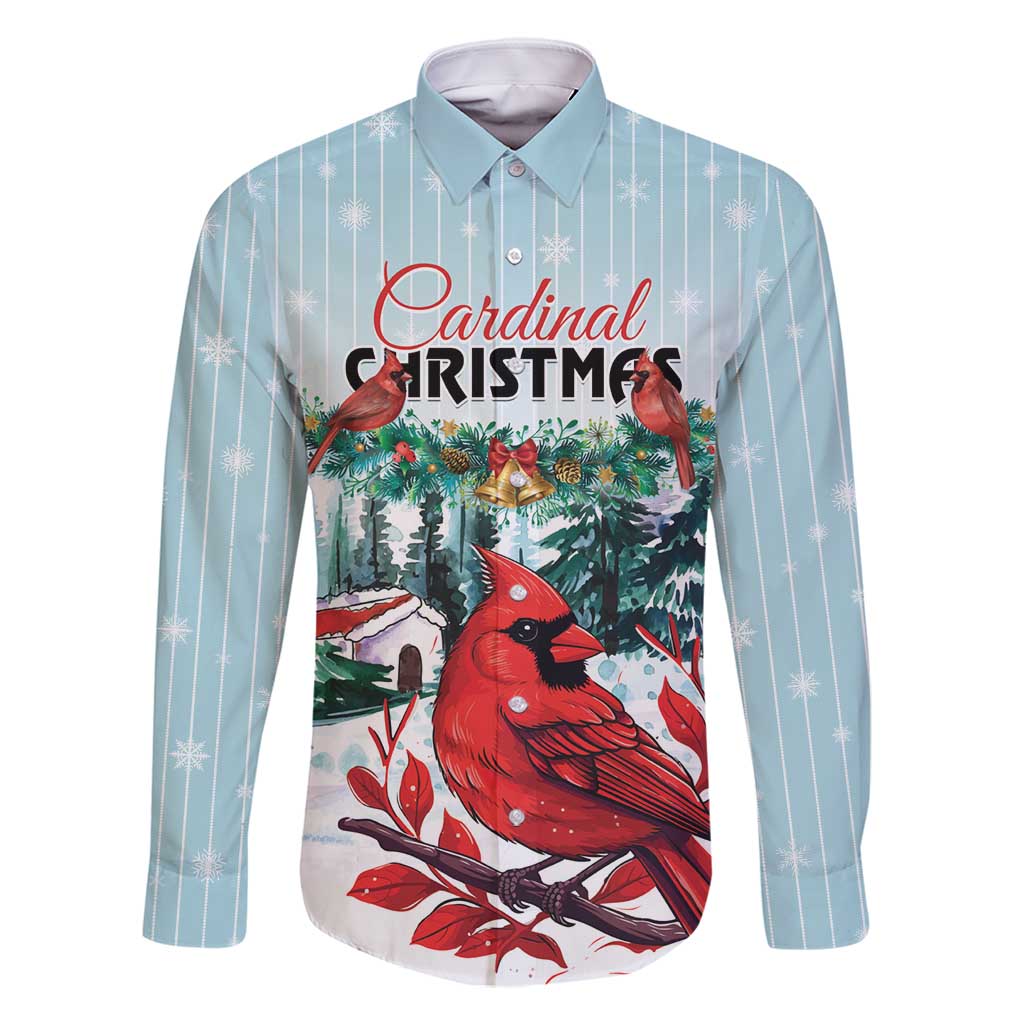 Personalised Cardinal Christmas Family Matching Off Shoulder Maxi Dress and Hawaiian Shirt Snowflake Xmas Tree - Wonder Print Shop