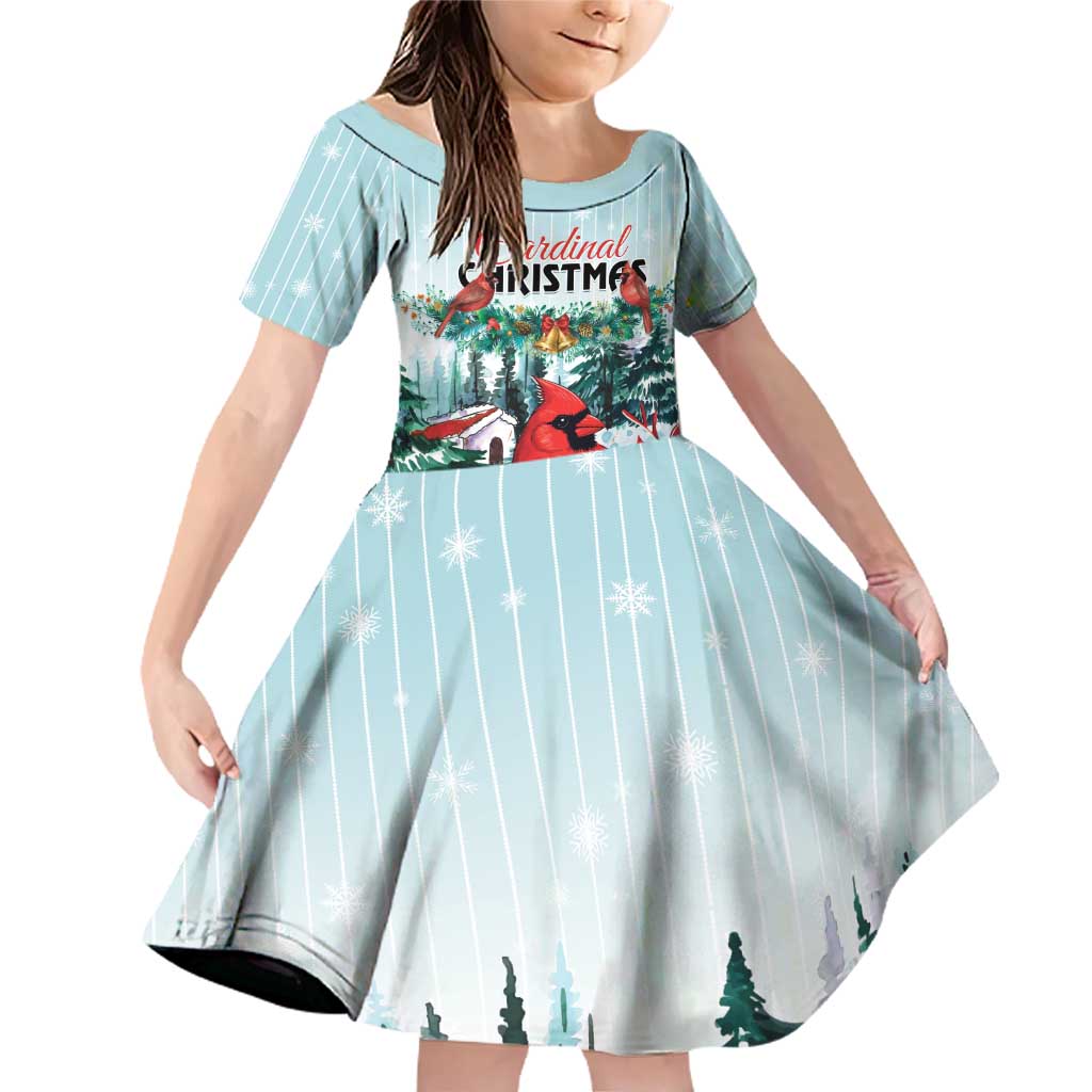 Personalised Cardinal Christmas Family Matching Off Shoulder Short Dress and Hawaiian Shirt Snowflake Xmas Tree - Wonder Print Shop
