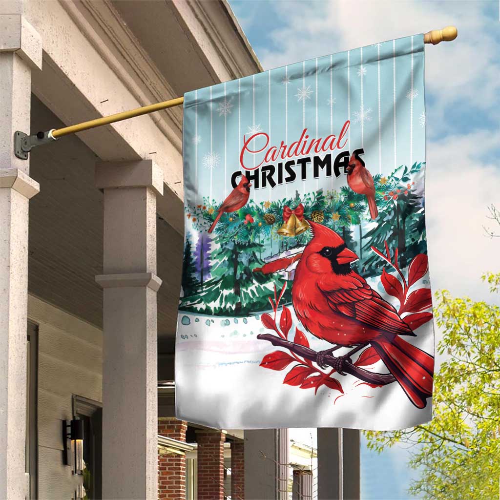 Cardinal Christmas Garden Flag Snowflake Xmas Tree - Wonder Print Shop
