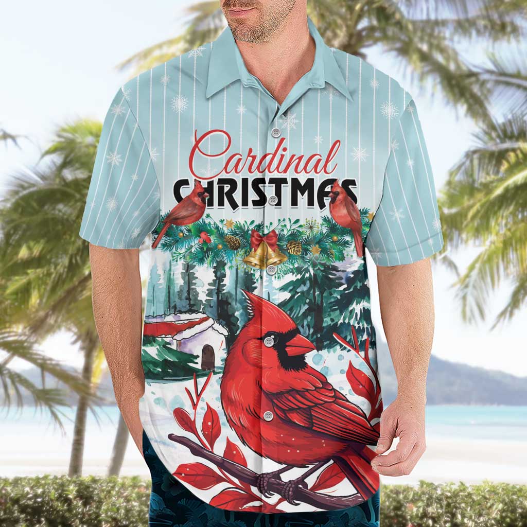Personalised Cardinal Christmas Hawaiian Shirt Snowflake Xmas Tree - Wonder Print Shop