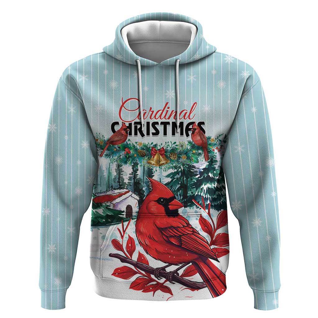 Personalised Cardinal Christmas Hoodie Snowflake Xmas Tree - Wonder Print Shop