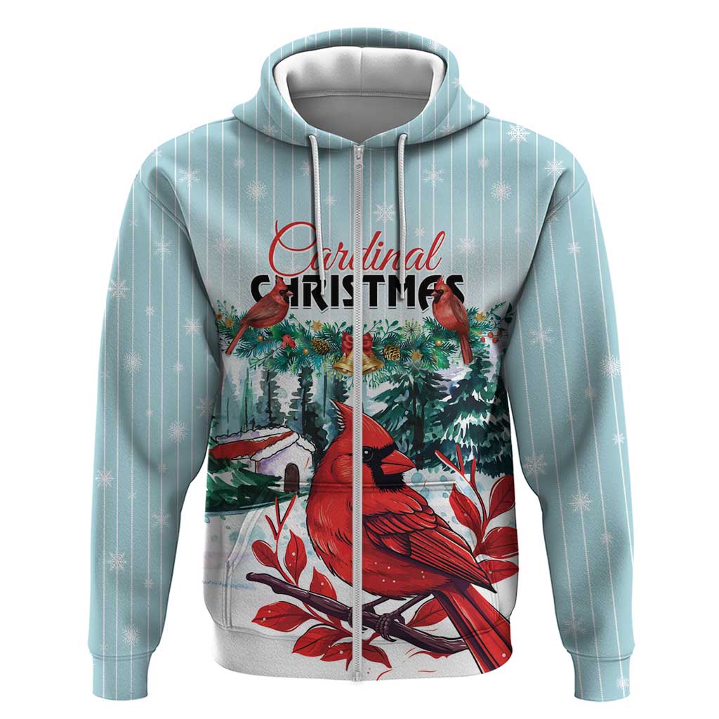 Personalised Cardinal Christmas Hoodie Snowflake Xmas Tree - Wonder Print Shop