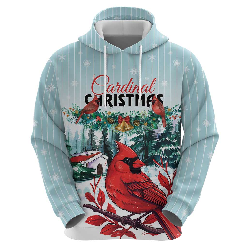 Personalised Cardinal Christmas Hoodie Snowflake Xmas Tree - Wonder Print Shop