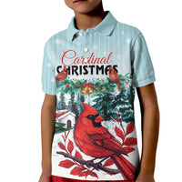 Personalised Cardinal Christmas Kid Polo Shirt Snowflake Xmas Tree - Wonder Print Shop