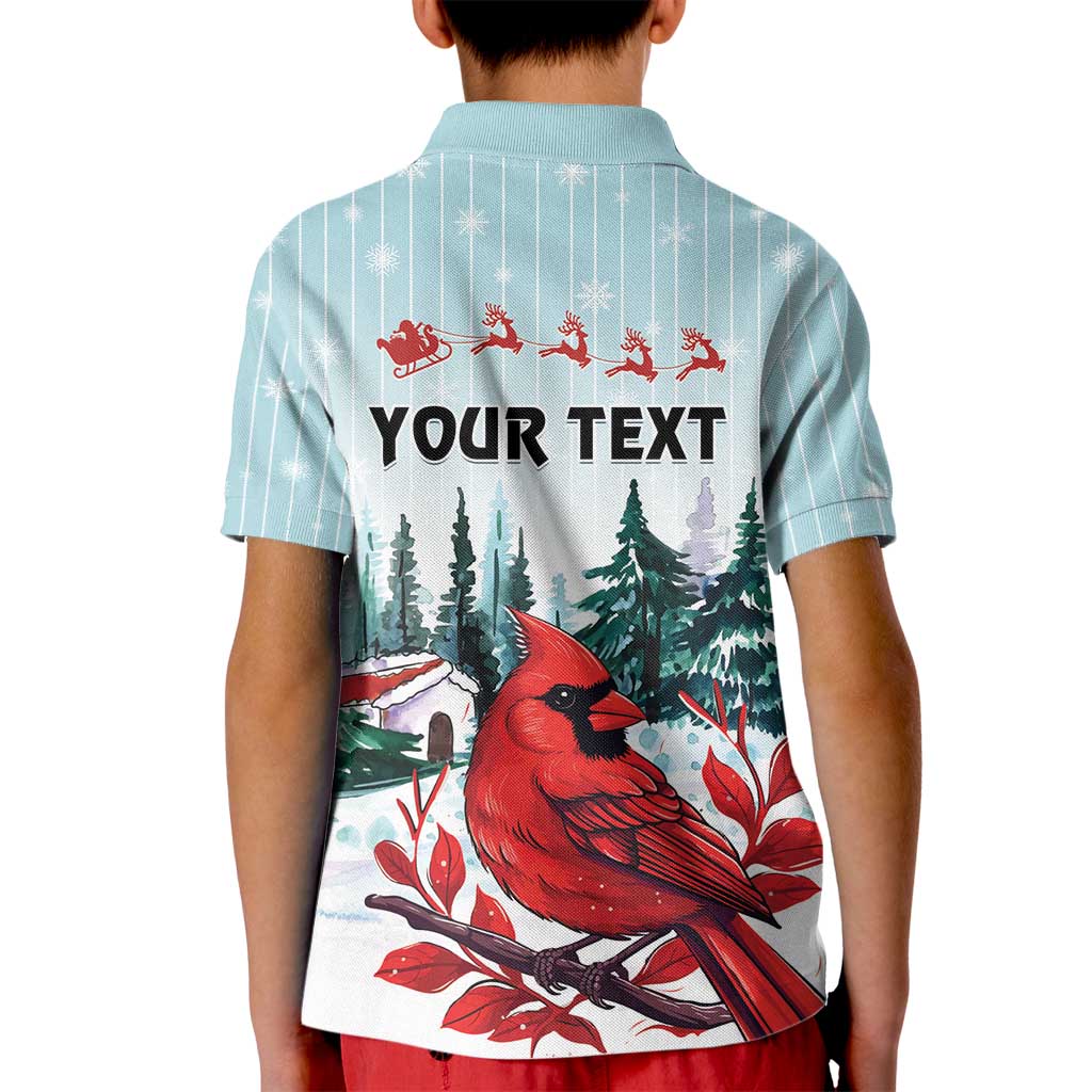 Personalised Cardinal Christmas Kid Polo Shirt Snowflake Xmas Tree - Wonder Print Shop
