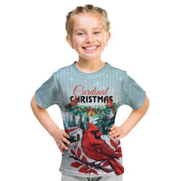 Personalised Cardinal Christmas Kid T Shirt Snowflake Xmas Tree - Wonder Print Shop