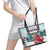 Cardinal Christmas Leather Tote Bag Snowflake Xmas Tree - Wonder Print Shop
