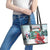 Cardinal Christmas Leather Tote Bag Snowflake Xmas Tree - Wonder Print Shop