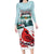 Personalised Cardinal Christmas Long Sleeve Bodycon Dress Snowflake Xmas Tree - Wonder Print Shop