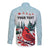 Personalised Cardinal Christmas Long Sleeve Button Shirt Snowflake Xmas Tree - Wonder Print Shop
