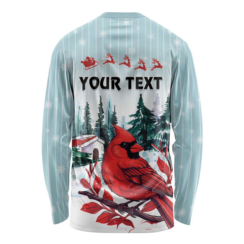 Personalised Cardinal Christmas Long Sleeve Shirt Snowflake Xmas Tree - Wonder Print Shop