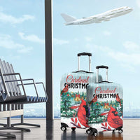 Cardinal Christmas Luggage Cover Snowflake Xmas Tree - Wonder Print Shop