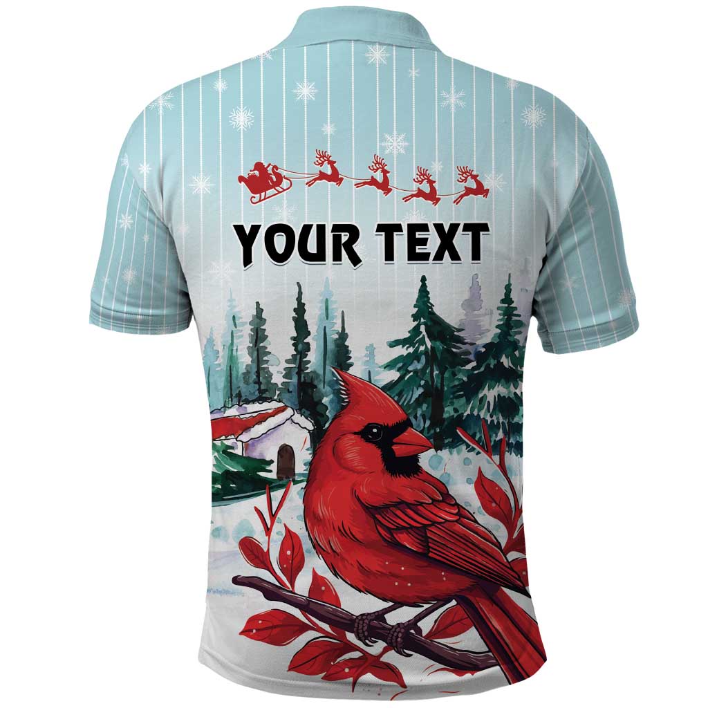 Personalised Cardinal Christmas Polo Shirt Snowflake Xmas Tree - Wonder Print Shop