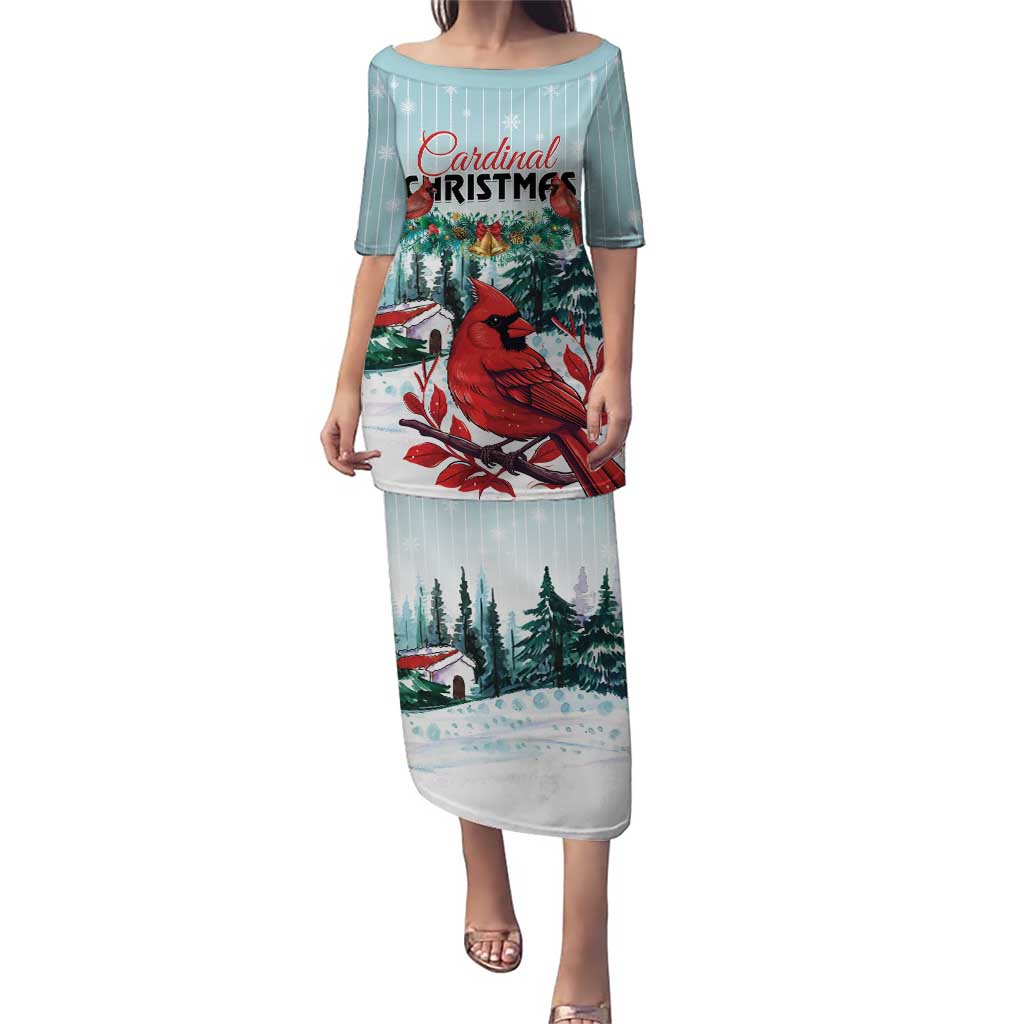 Personalised Cardinal Christmas Puletasi Snowflake Xmas Tree - Wonder Print Shop